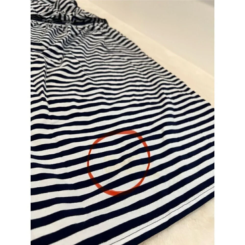 New J. Crew Size S Navy and White Striped Tie Back Knit Midi Dress BR906